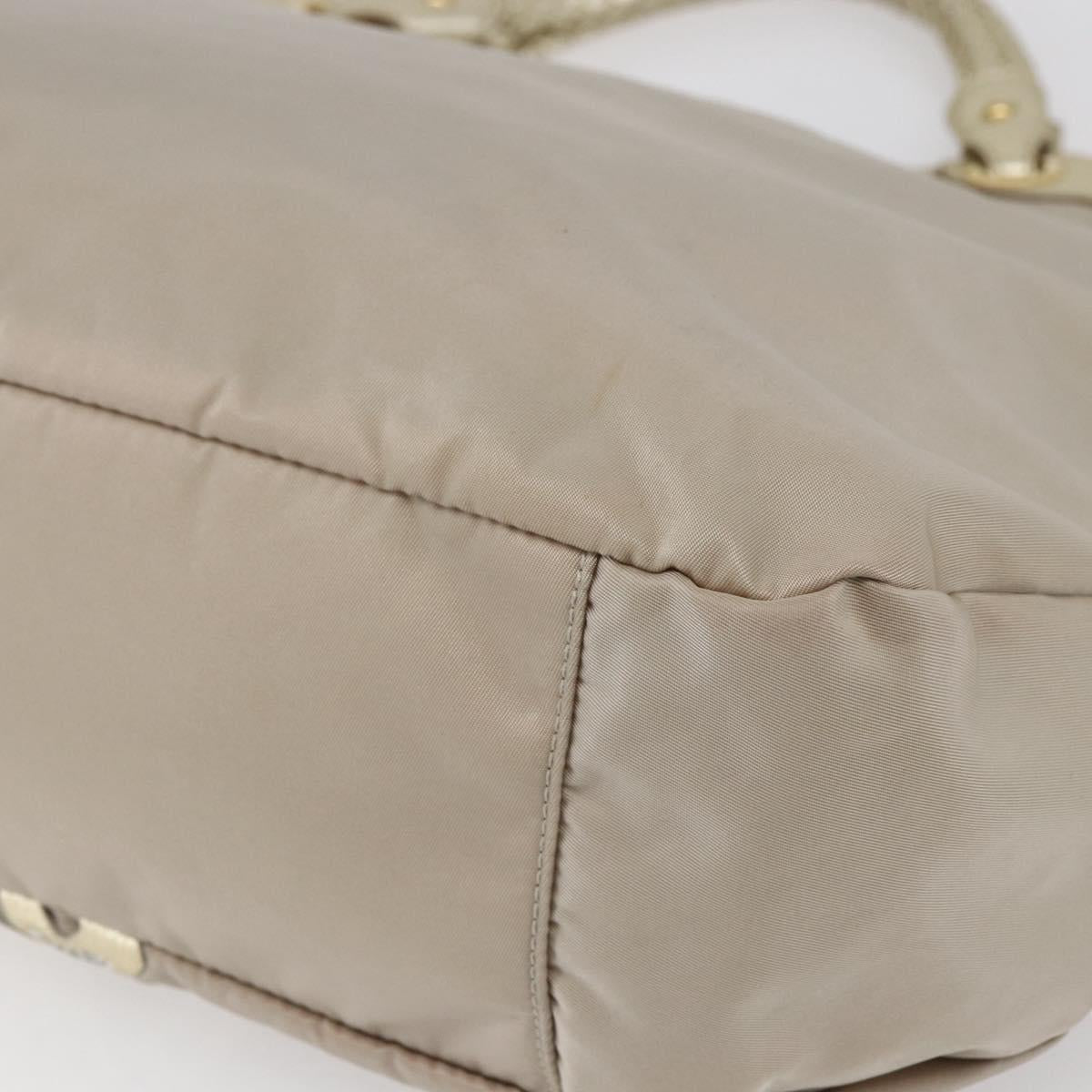 Salvatore Ferragamo Hand Bag Nylon 2way Gold Auth BA8425