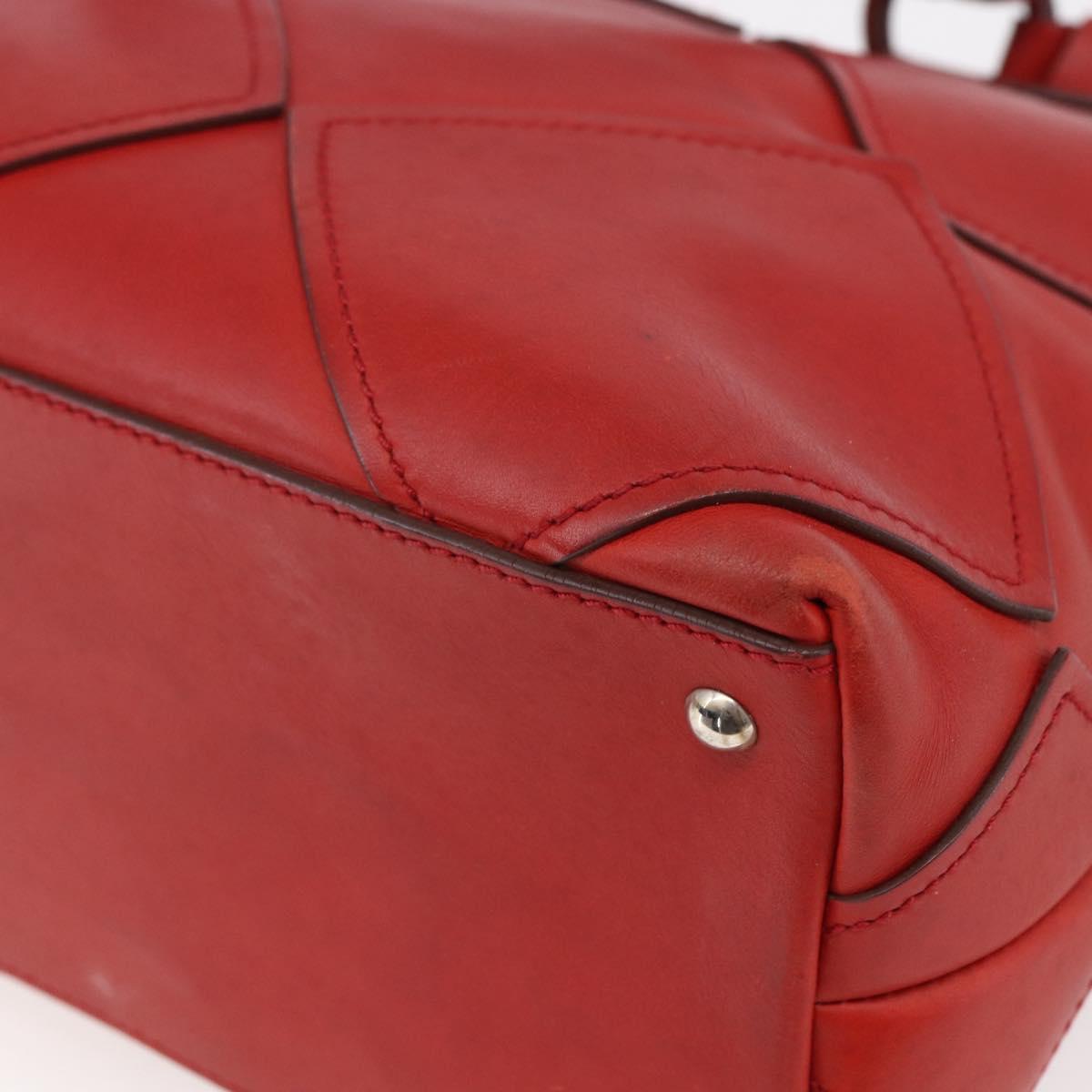 Salvatore Ferragamo Gancini Hand Bag Leather Red Auth BA8426
