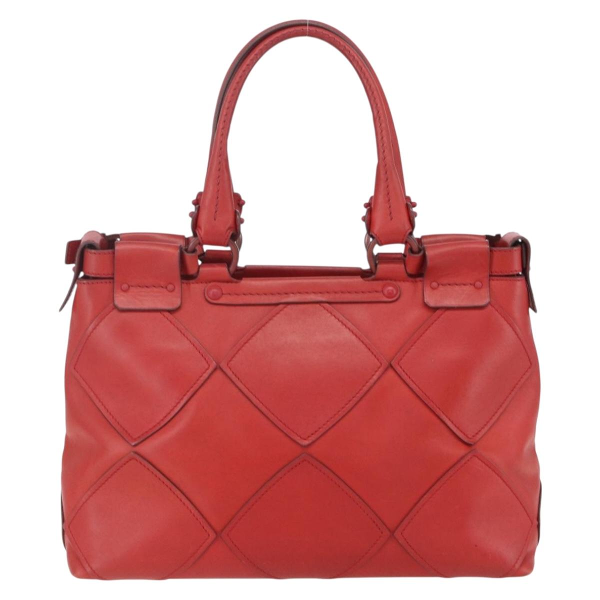 Salvatore Ferragamo Gancini Hand Bag Leather Red Auth BA8426