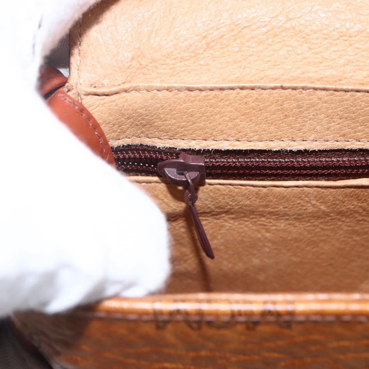 MCM Logogram Vicetos Shoulder Bag PVC Leather Brown Gold Auth BA8429