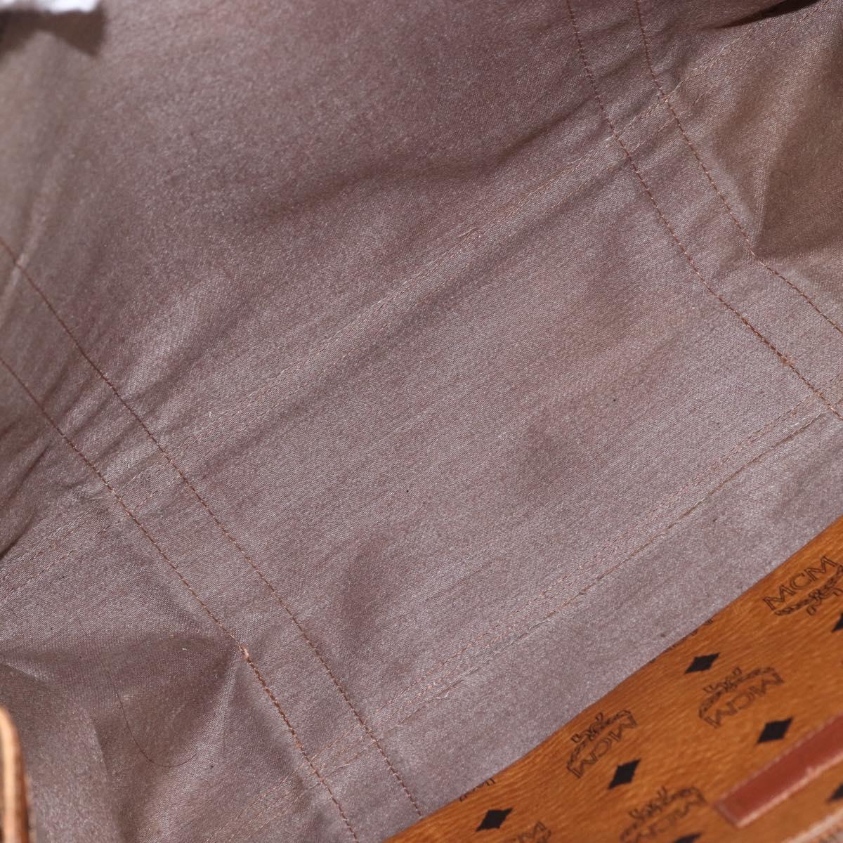 MCM Logogram Vicetos Tote Bag PVC Leather Brown Gold Auth BA8430