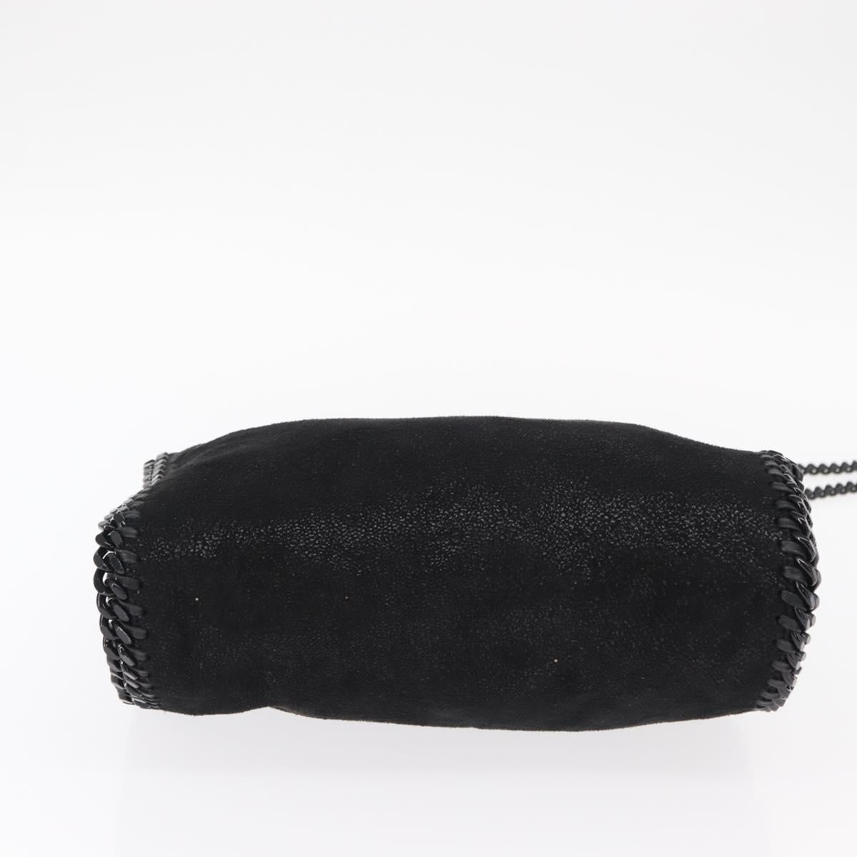 Stella MacCartney Chain Falabella Bag polyester Black Silver 371223 Auth BA8431