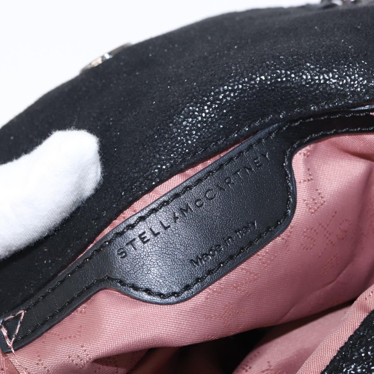 Stella MacCartney Chain Falabella Bag polyester Black Silver 371223 Auth BA8431