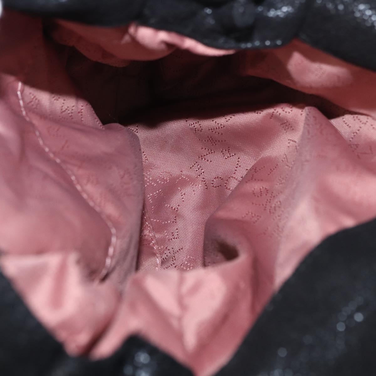 Stella MacCartney Chain Falabella Bag polyester Black Silver 371223 Auth BA8431