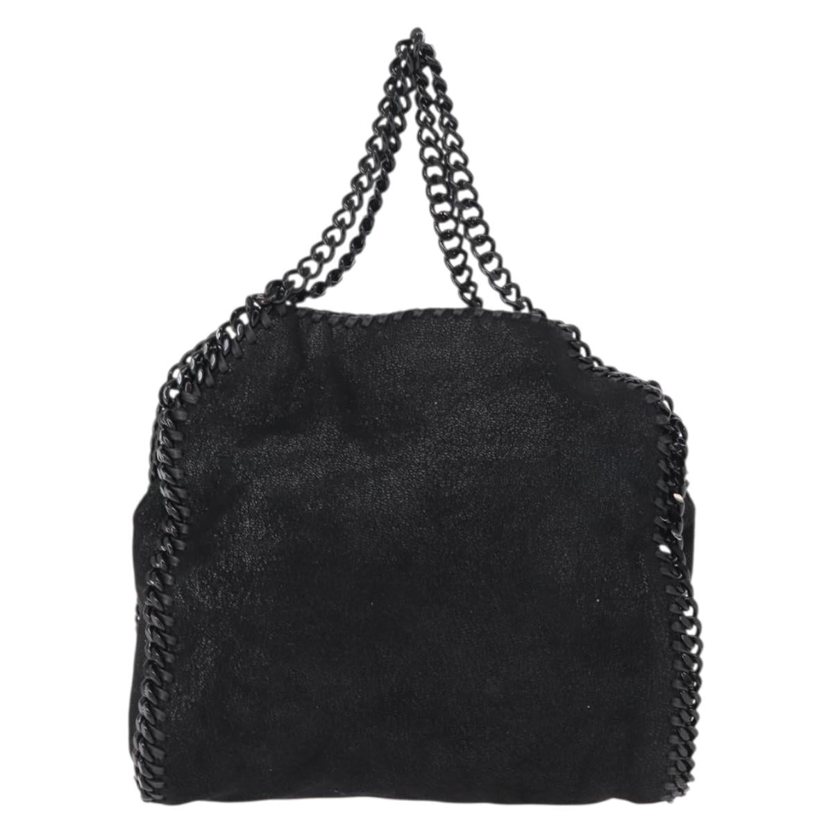 Stella MacCartney Chain Falabella Bag polyester Black Silver 371223 Auth BA8431