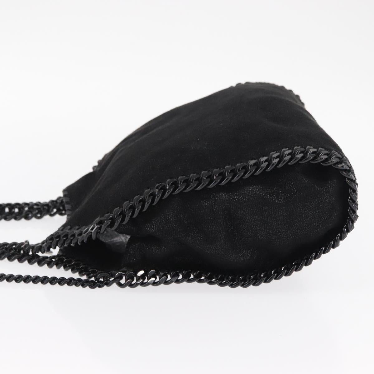 Stella MacCartney Chain Falabella Bag polyester Black Silver 371223 Auth BA8431