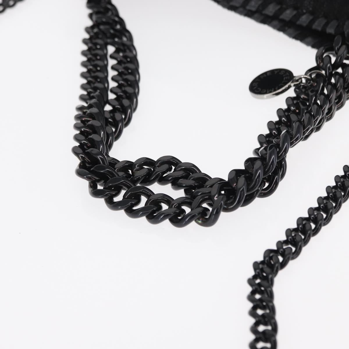 Stella MacCartney Chain Falabella Bag polyester Black Silver 371223 Auth BA8431