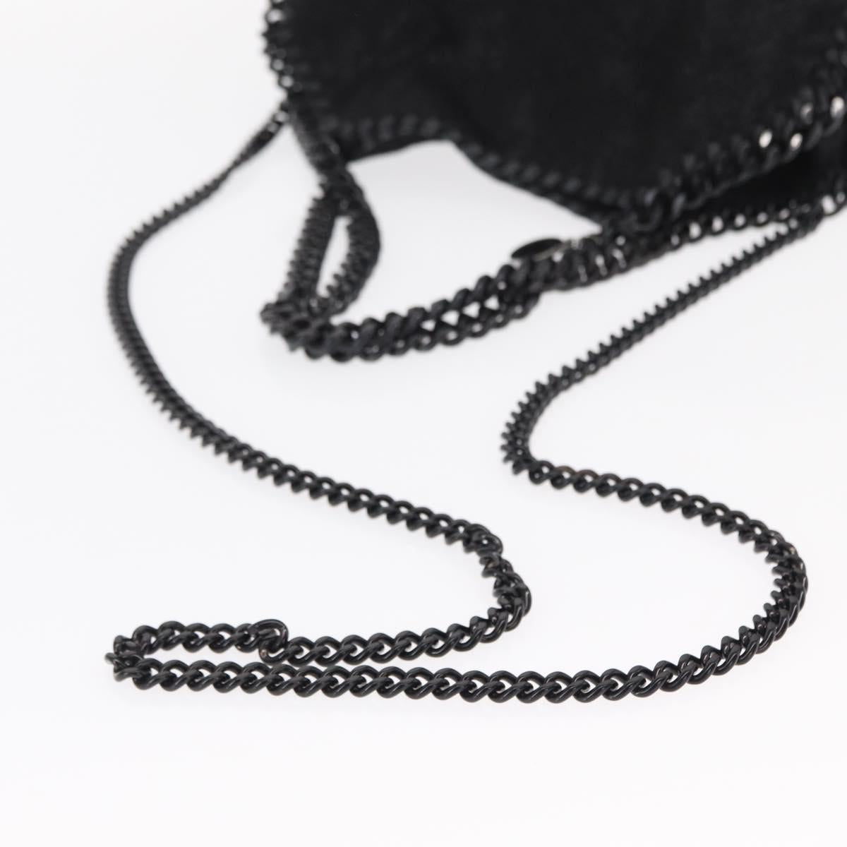 Stella MacCartney Chain Falabella Bag polyester Black Silver 371223 Auth BA8431