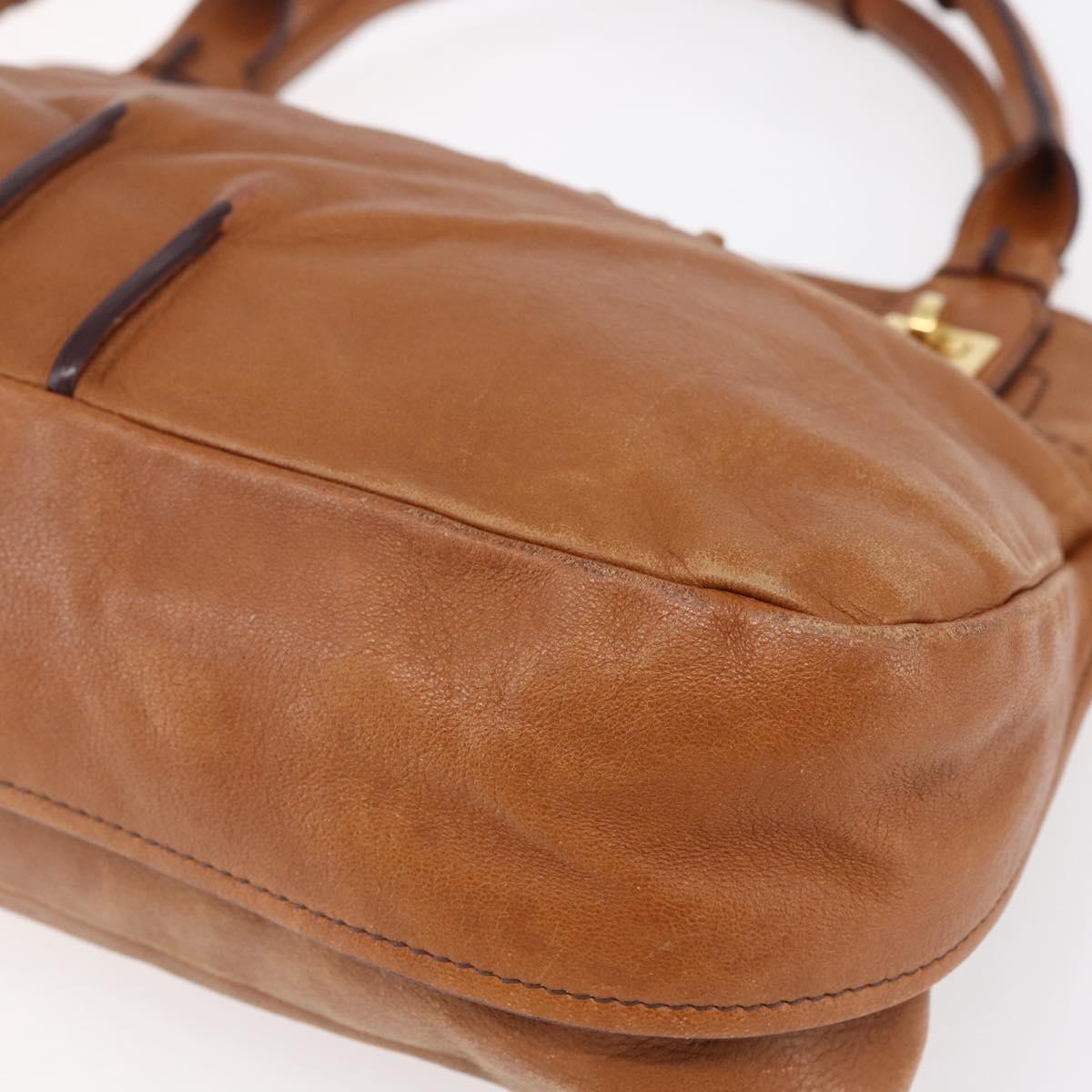 Chloe Margaret Hand Bag Leather 2way Brown Gold Auth BA8432