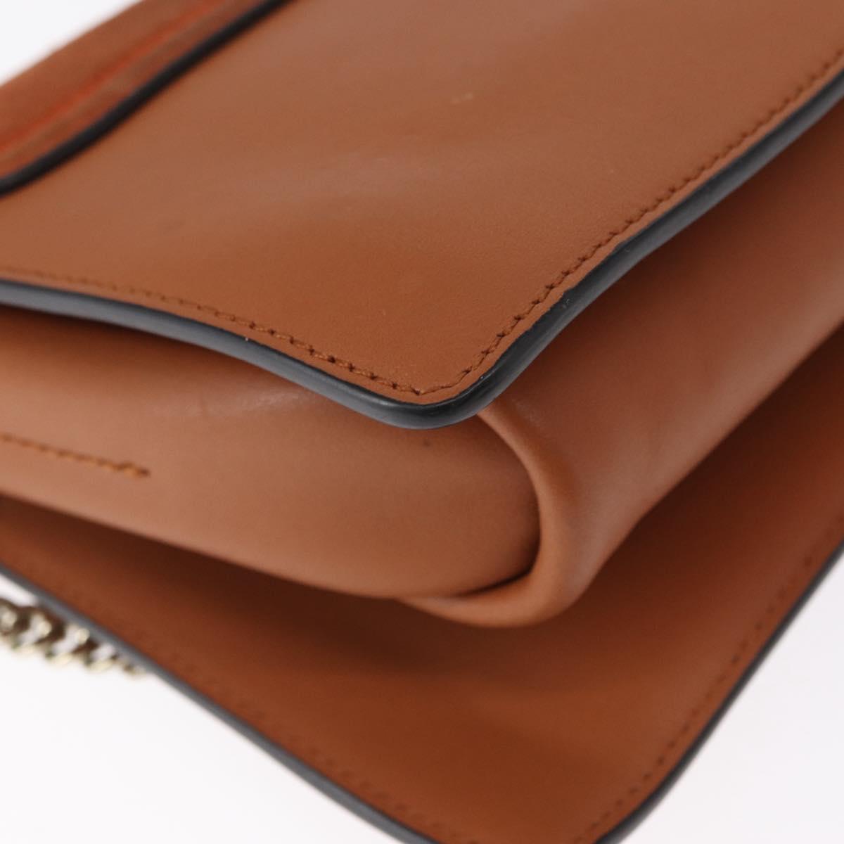 Chloe Fay Shoulder Bag Suede Leather Brown Gold Auth BA8434