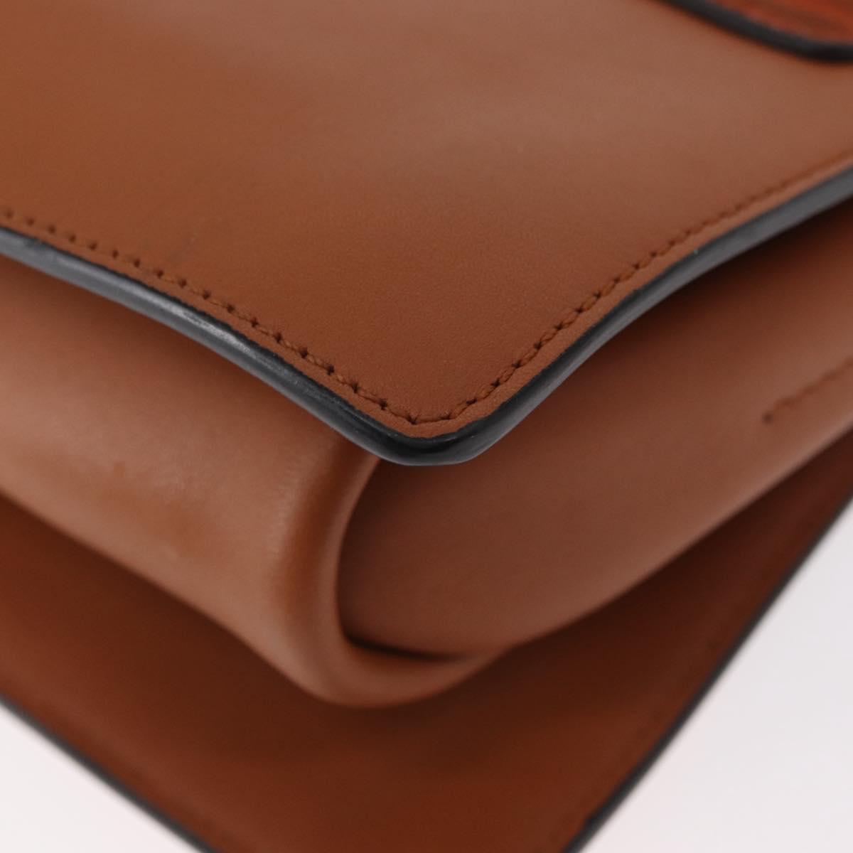 Chloe Fay Shoulder Bag Suede Leather Brown Gold Auth BA8434