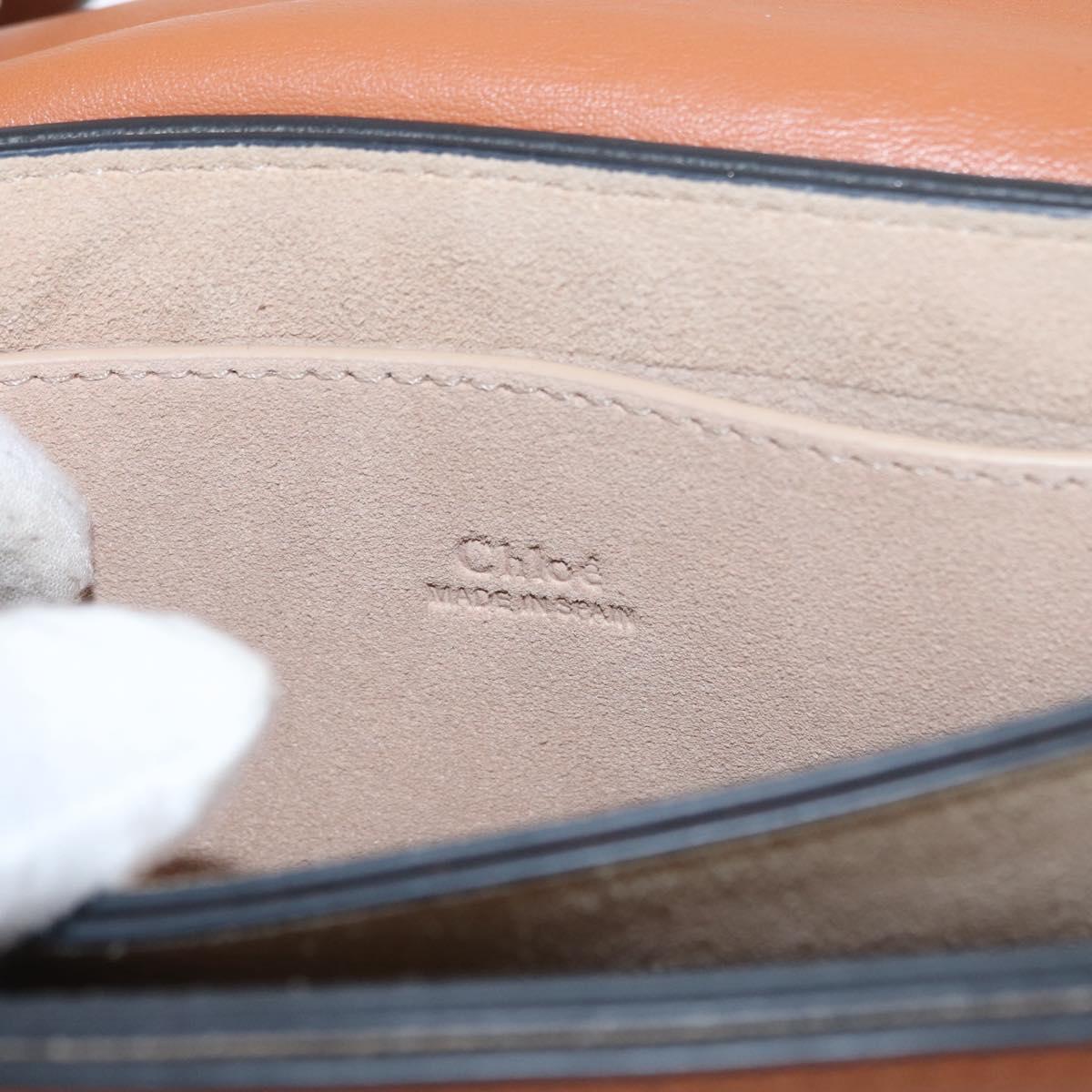 Chloe Fay Shoulder Bag Suede Leather Brown Gold Auth BA8434