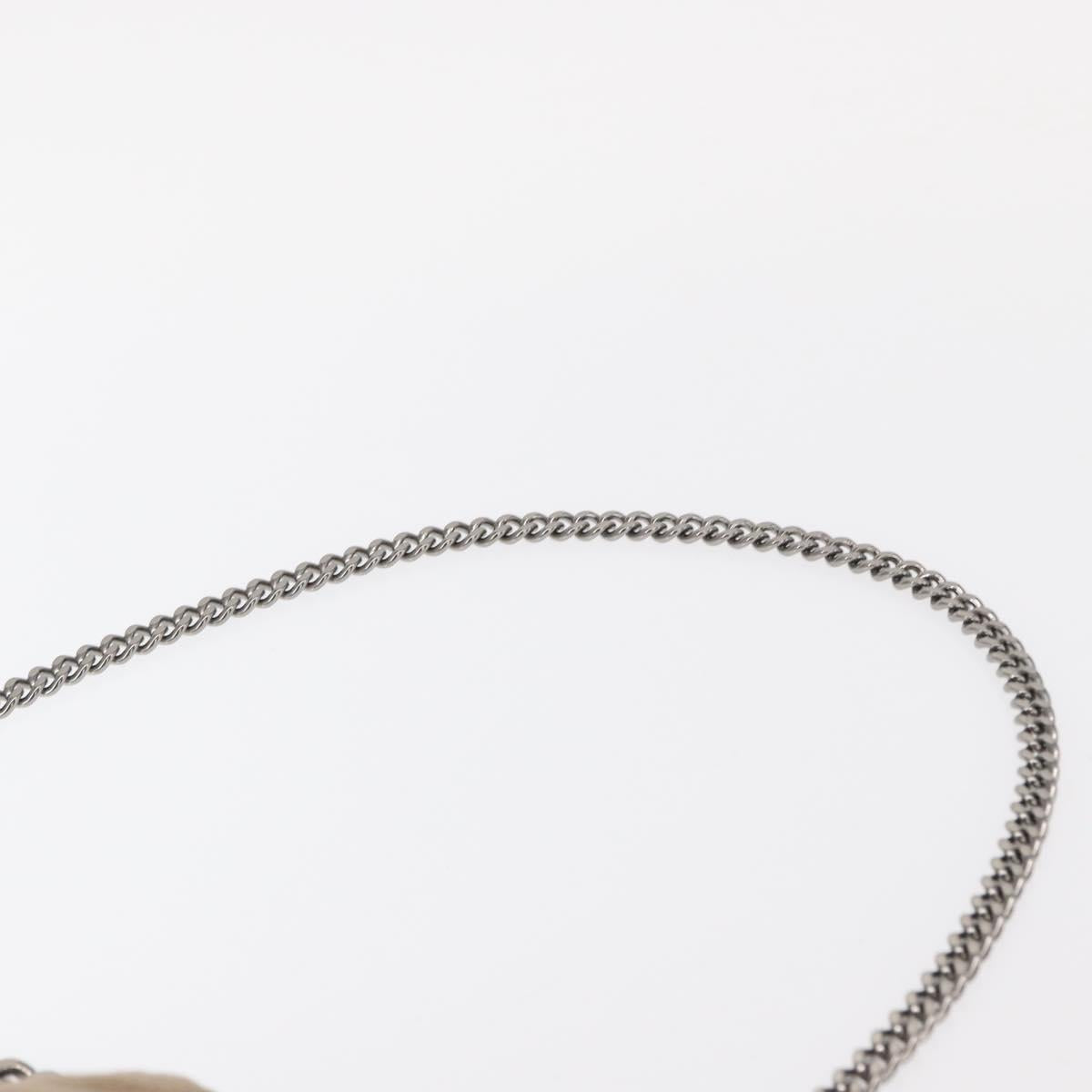 Stella MacCartney Chain Falabella Bag polyester Beige Silver 371223 Auth BA8438