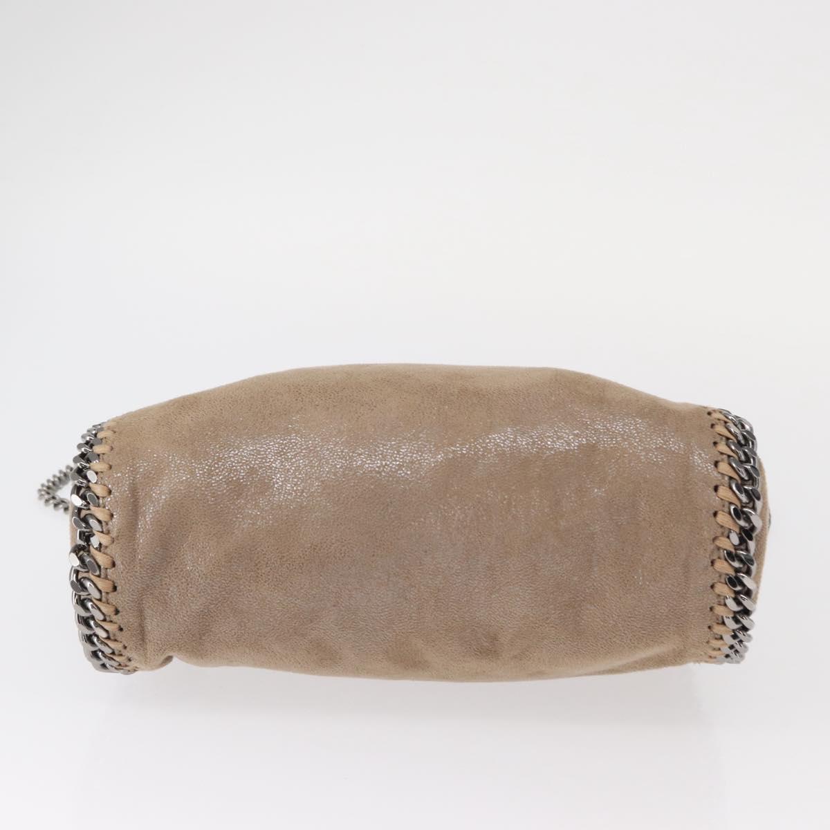 Stella MacCartney Chain Falabella Bag polyester Beige Silver 371223 Auth BA8438