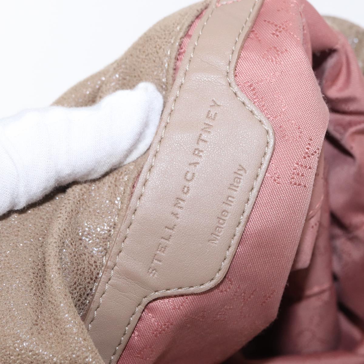 Stella MacCartney Chain Falabella Bag polyester Beige Silver 371223 Auth BA8438