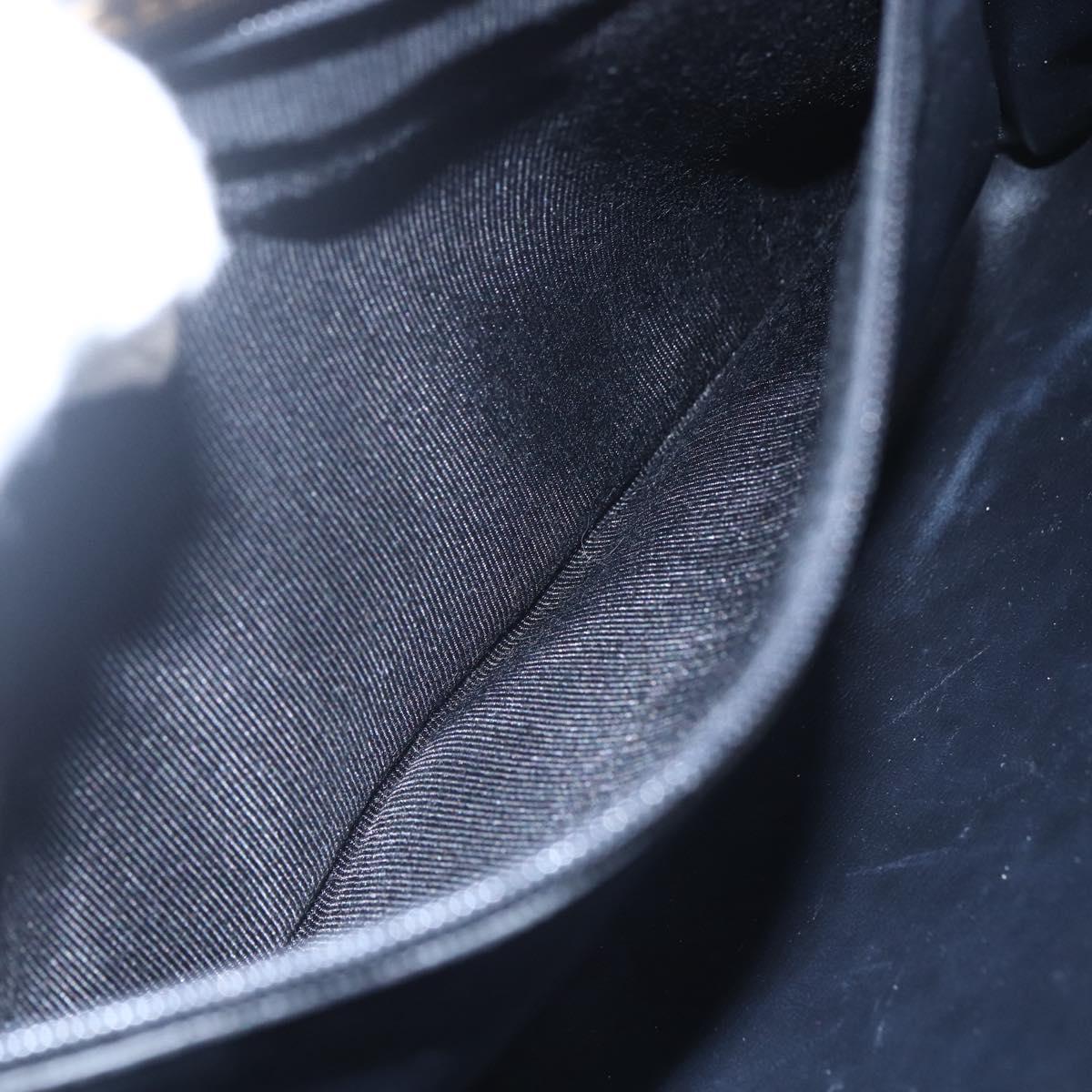 BALLY Shoulder Bag Leather Gray Gold Auth BA8439