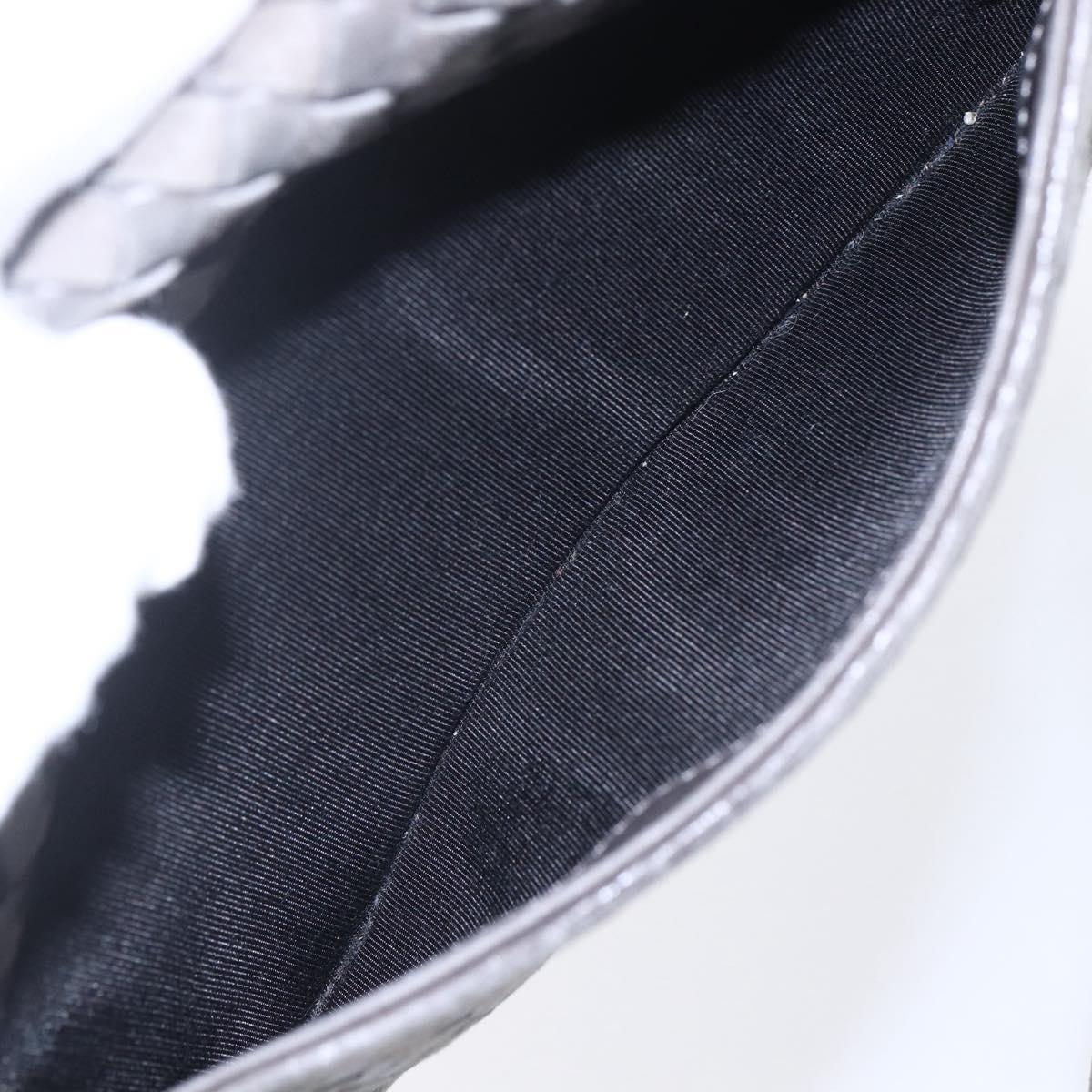 BALLY Shoulder Bag Leather Gray Gold Auth BA8439