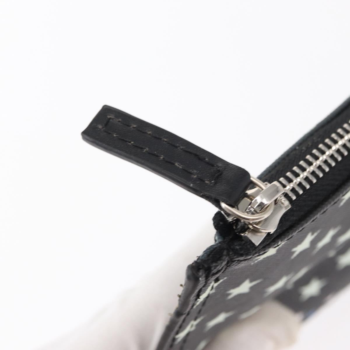 GIVENCHY Clutch Bag Leather Black Silver Auth BA8441