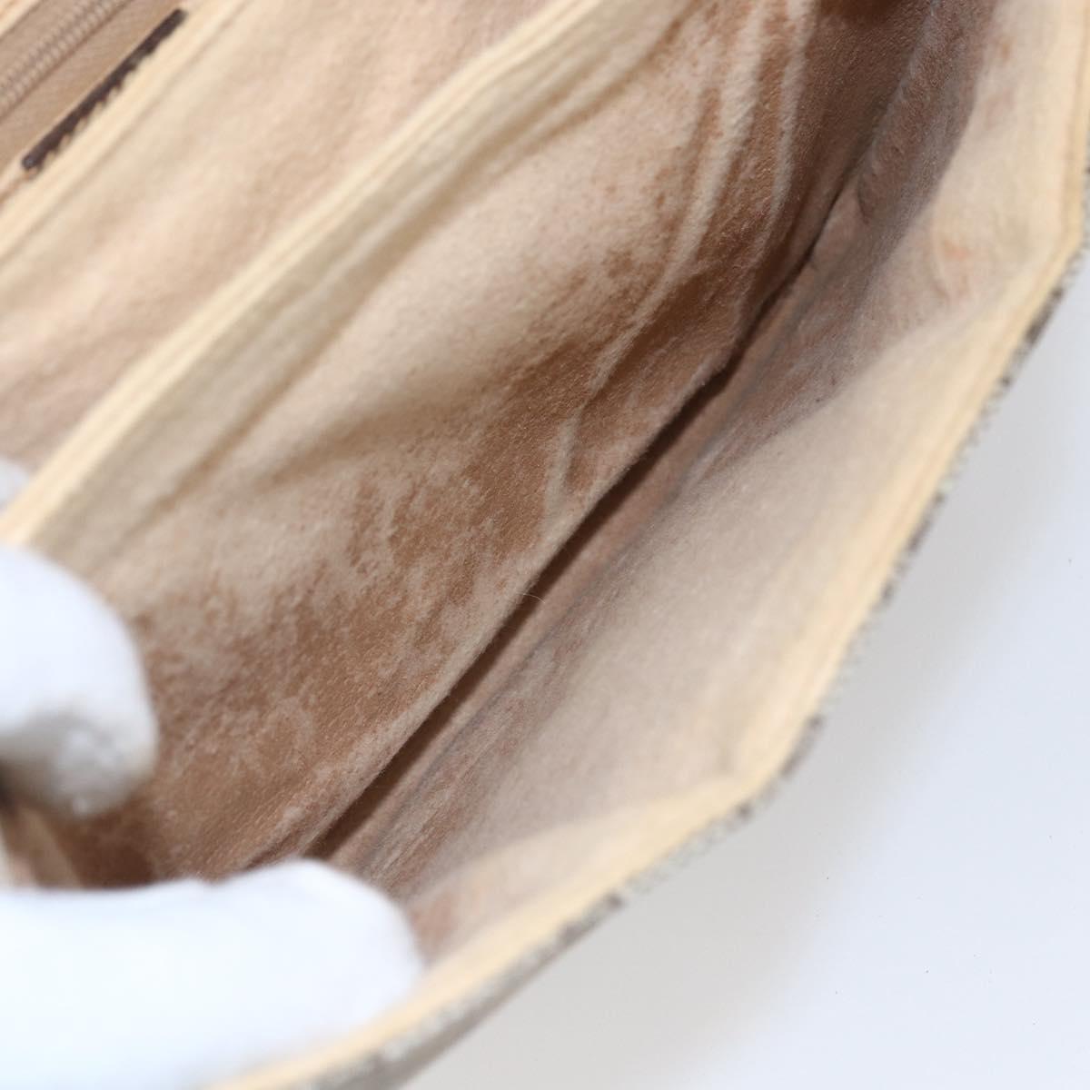 GUCCI GG Supreme Shoulder Bag PVC Beige Gold Auth BA8447