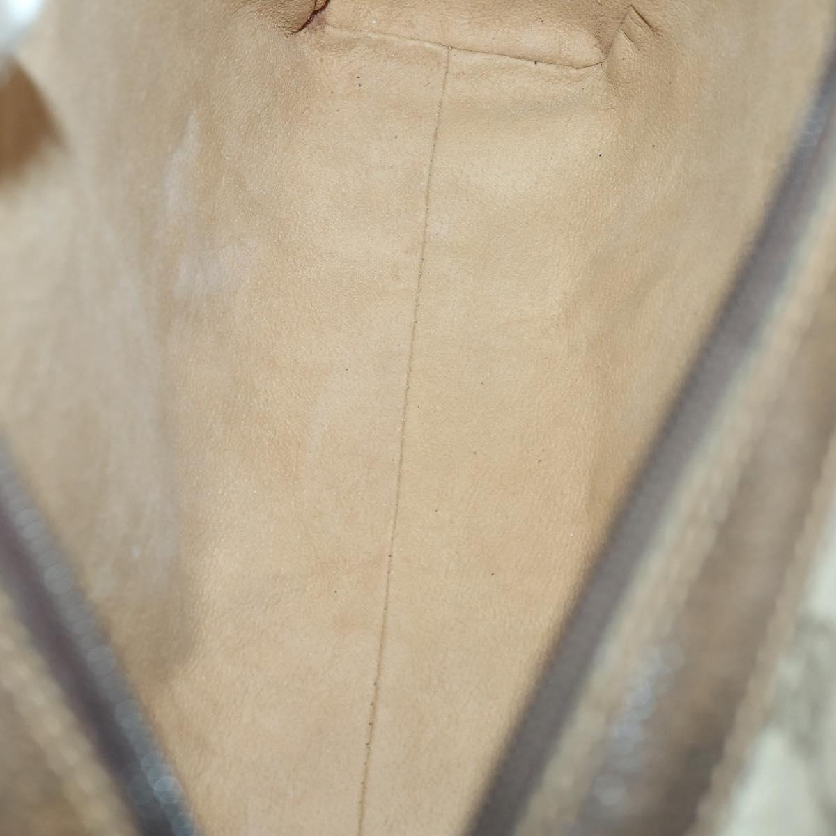 GUCCI GG Supreme Web Sherry Line Bag PVC 2way Beige Gold 67 02 3839 Auth BA8448