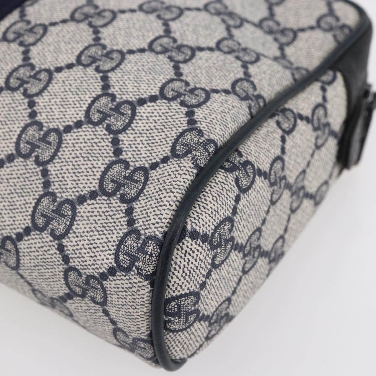 GUCCI GG Canvas Sherry Line Clutch Bag Red Navy 14.014.3553 Auth BA8450