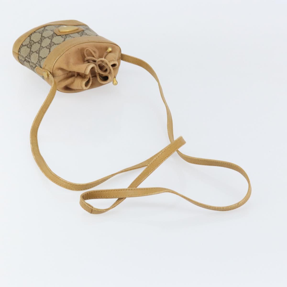 GUCCI GG Supreme Shoulder Bag PVC Beige Gold 001 261 0952 Auth BA8451