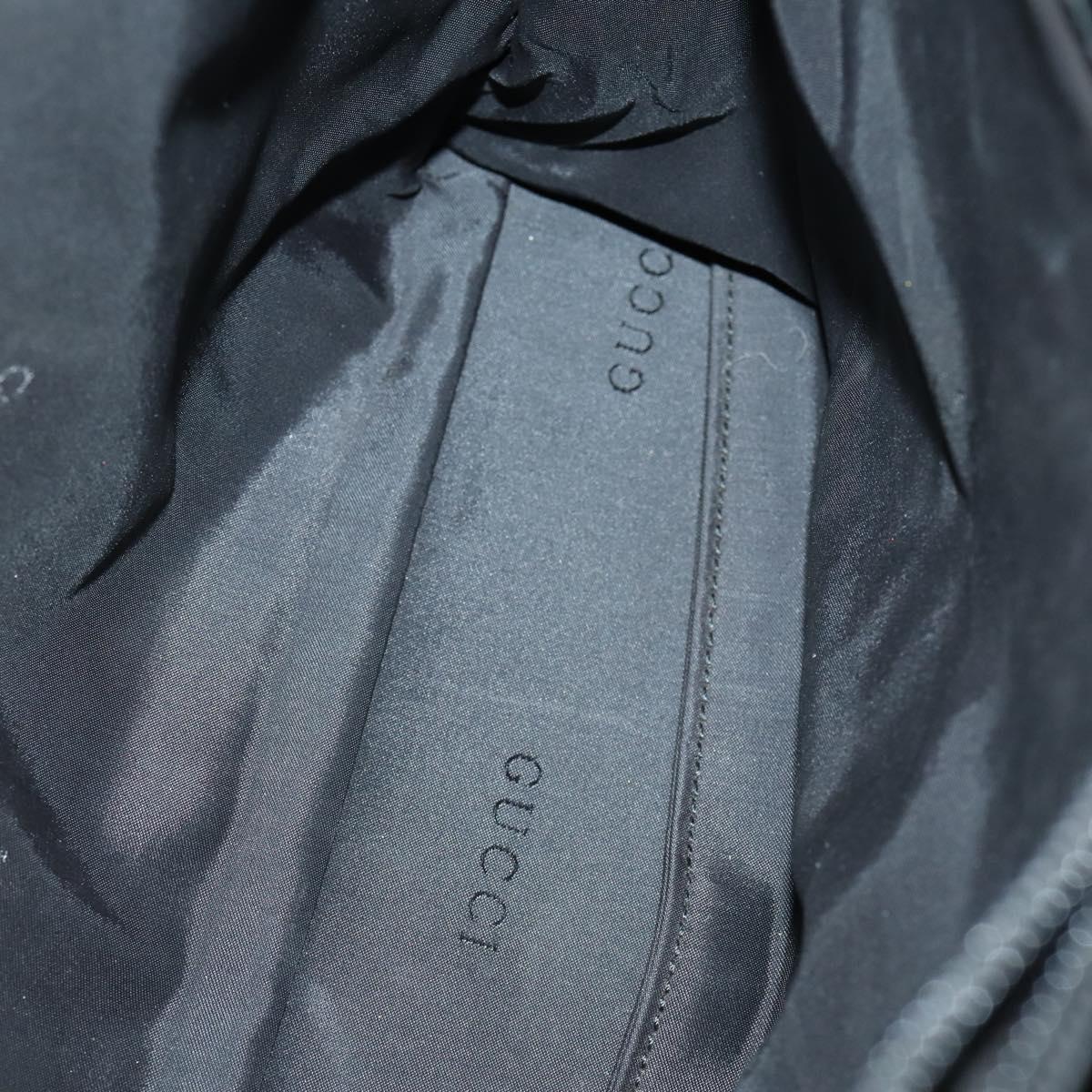 GUCCI GG Canvas Bamboo Tote Bag Nylon 2way Black Silver 002 1016 Auth BA8455