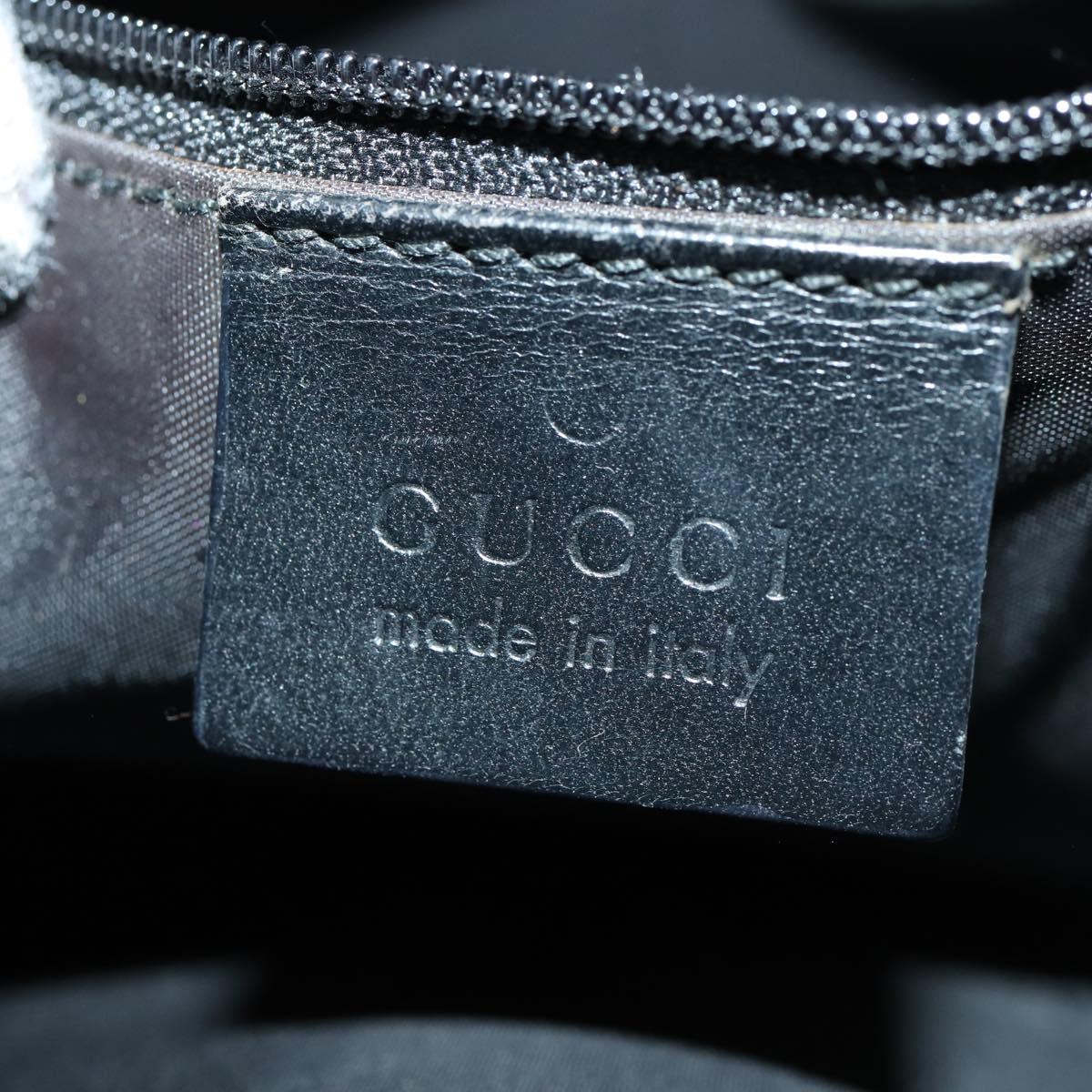 GUCCI GG Canvas Bamboo Tote Bag Nylon 2way Black Silver 002 1016 Auth BA8455