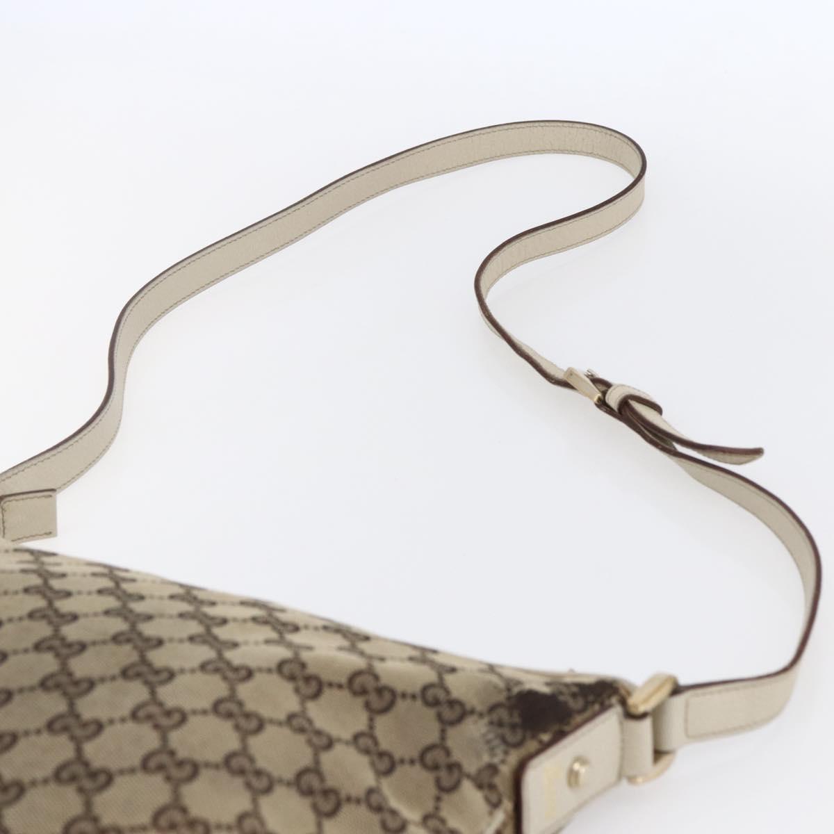 GUCCI GG Canvas Abbey Shoulder Bag Beige Gold 131326 Auth BA8457