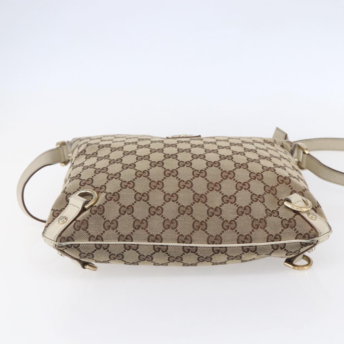 GUCCI GG Canvas Abbey Shoulder Bag Beige Gold 131326 Auth BA8457