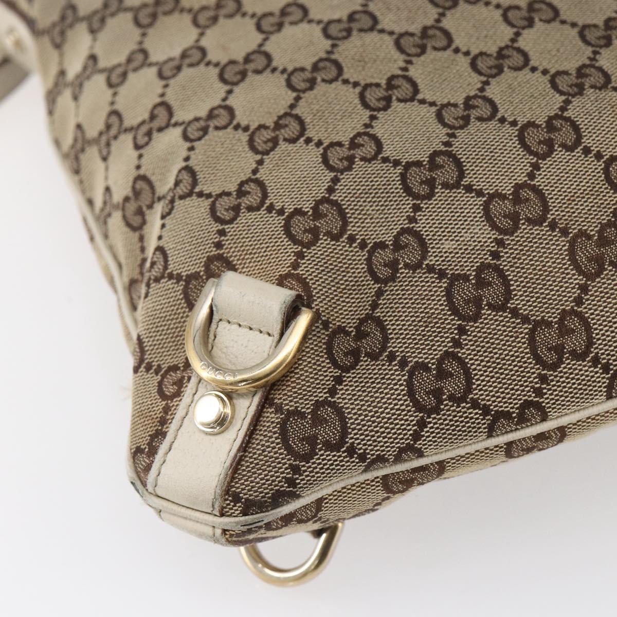 GUCCI GG Canvas Abbey Shoulder Bag Beige Gold 131326 Auth BA8457
