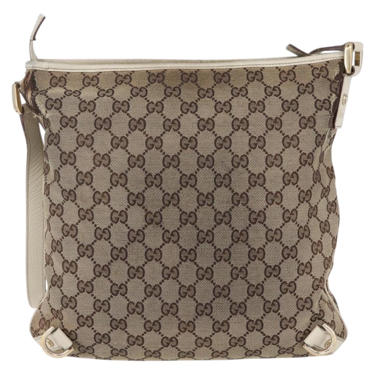 GUCCI GG Canvas Abbey Shoulder Bag Beige Gold 131326 Auth BA8457
