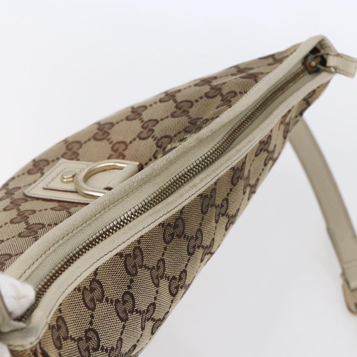 GUCCI GG Canvas Abbey Shoulder Bag Beige Gold 131326 Auth BA8457