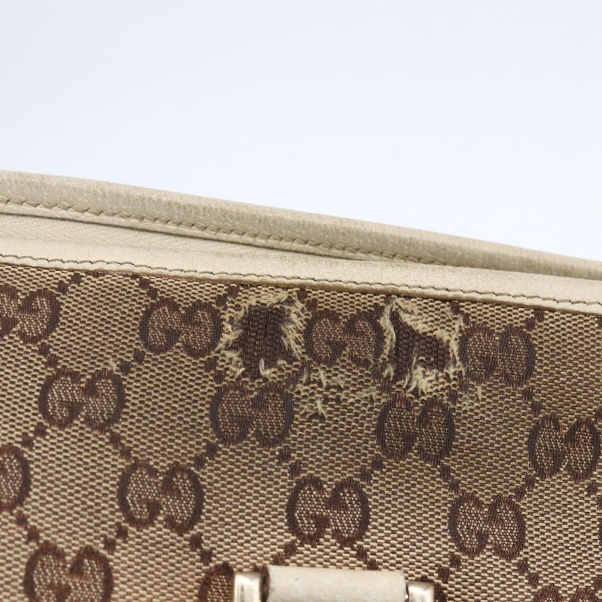 GUCCI GG Canvas Abbey Shoulder Bag Beige Gold 131326 Auth BA8457