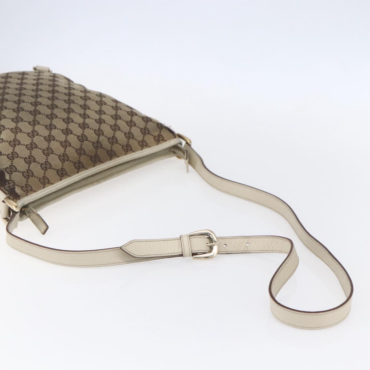 GUCCI GG Canvas Abbey Shoulder Bag Beige Gold 131326 Auth BA8457