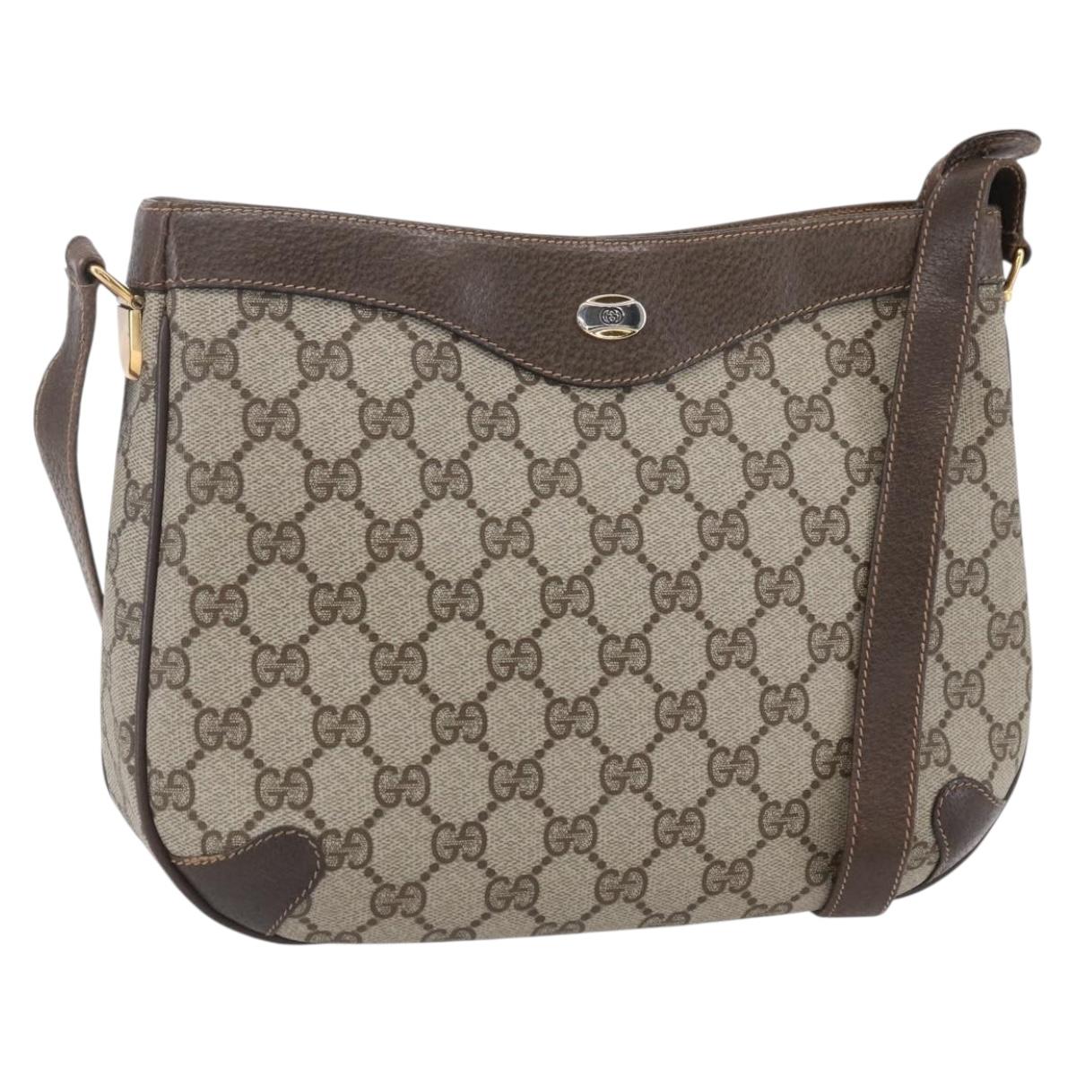 GUCCI GG Supreme Shoulder Bag PVC Beige Gold 32 02 022 Auth BA8458