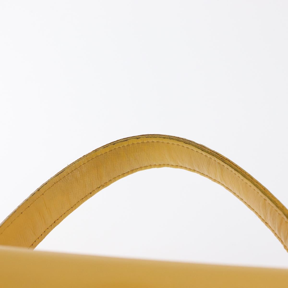 Gianni Versace Sunburst Hand Bag Leather Yellow Gold Auth BA8459