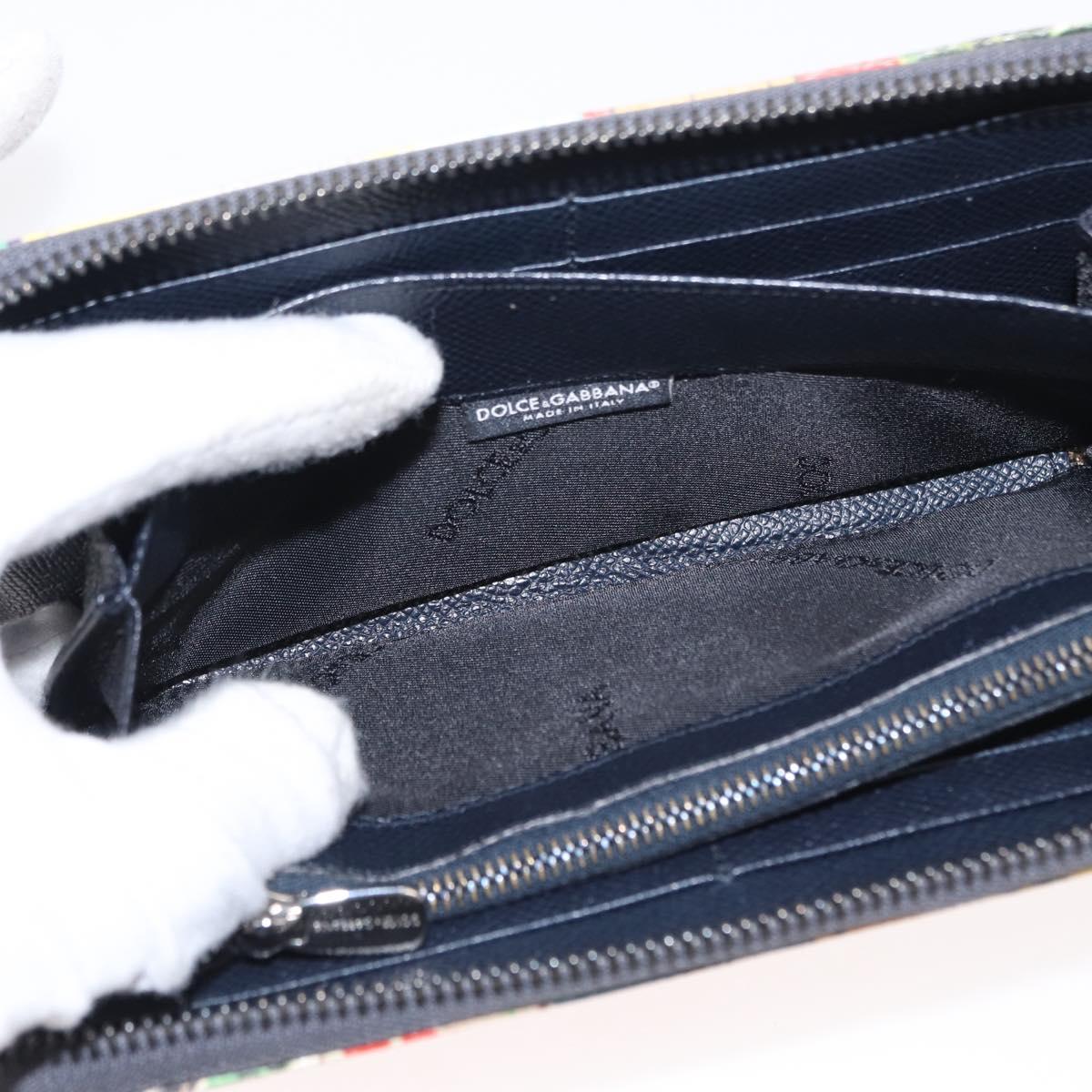 DOLCE&GABBANA Long Wallet Leather Multicolor Auth BA8461