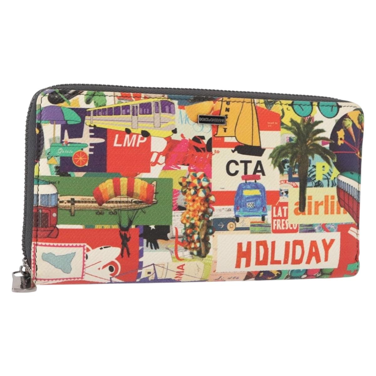 DOLCE&GABBANA Long Wallet Leather Multicolor Auth BA8461