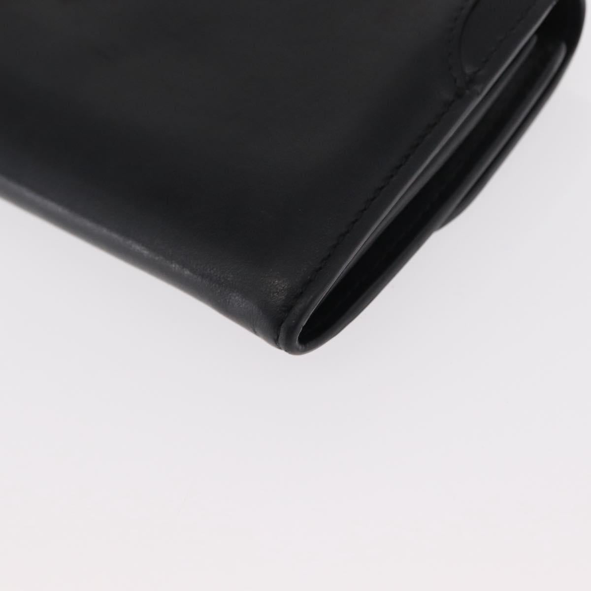 Salvatore Ferragamo Gancini Long Wallet Leather Black Gold Auth BA8462
