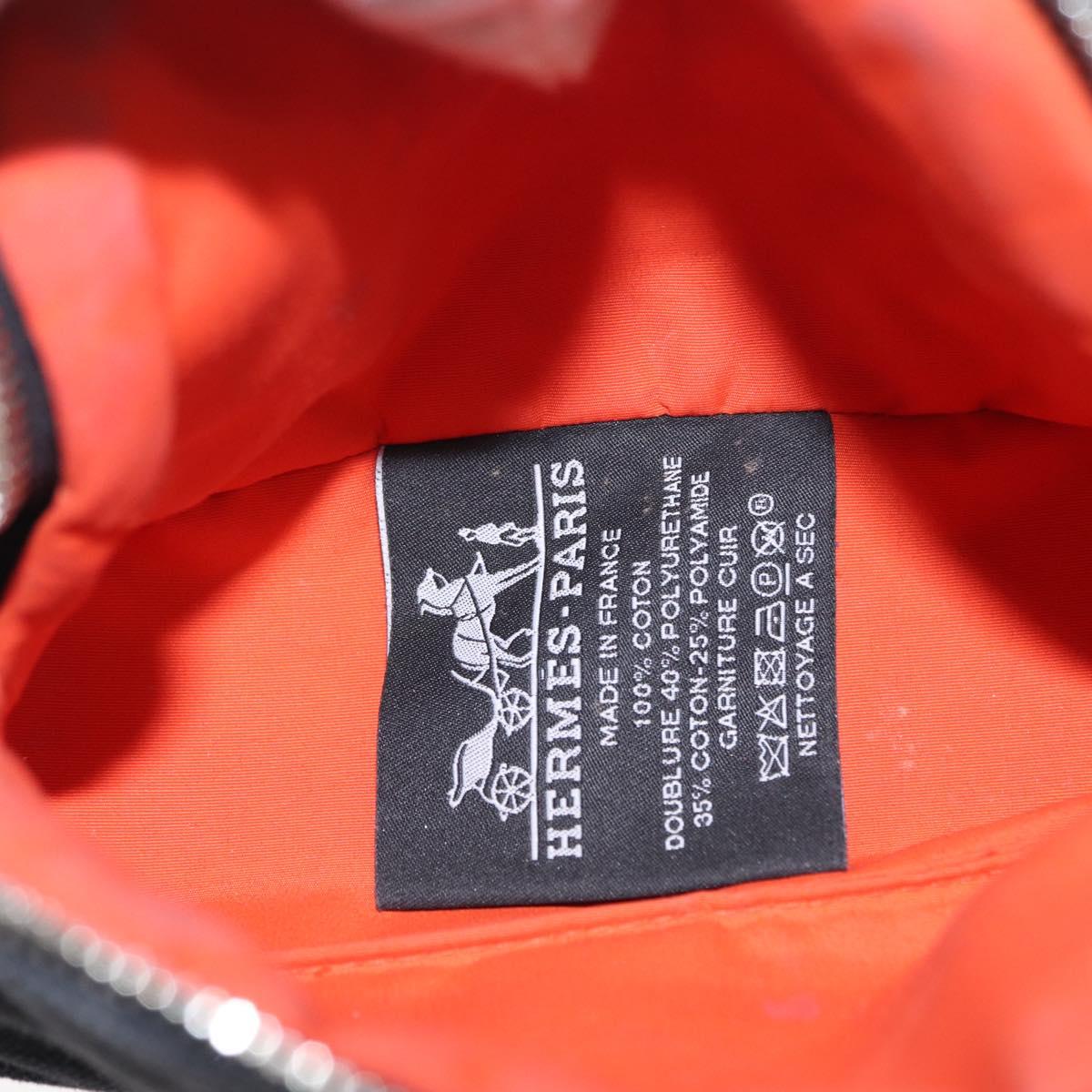 HERMES Bolide Pouch Mini Mini Pouch Canvas Black Gold Auth BA8465