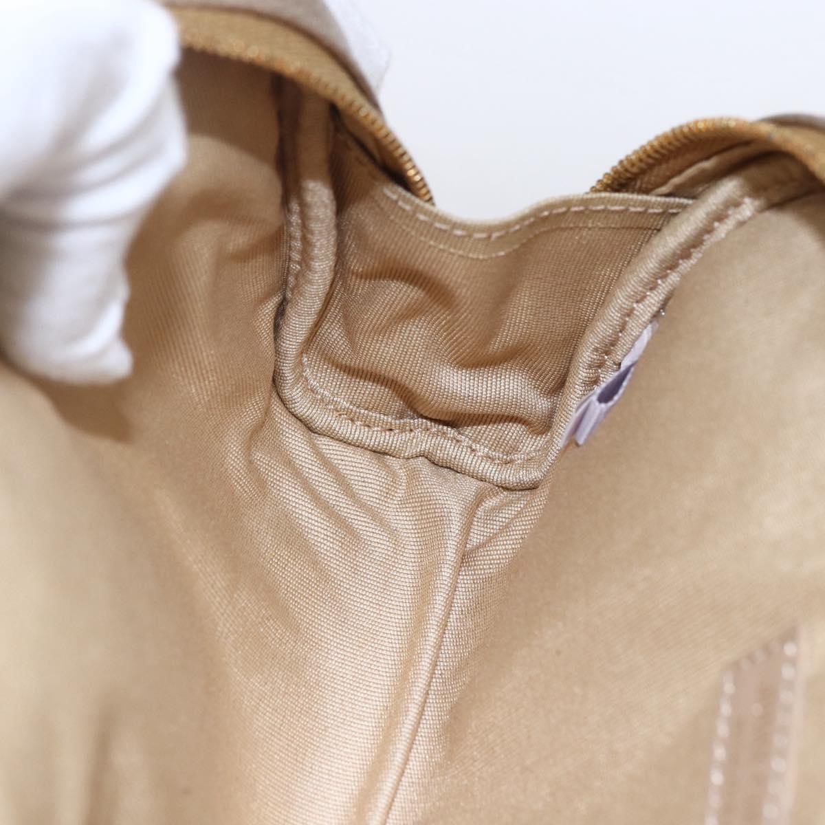 Jimmy Choo Studs Pouch Leather Gold Auth BA8467