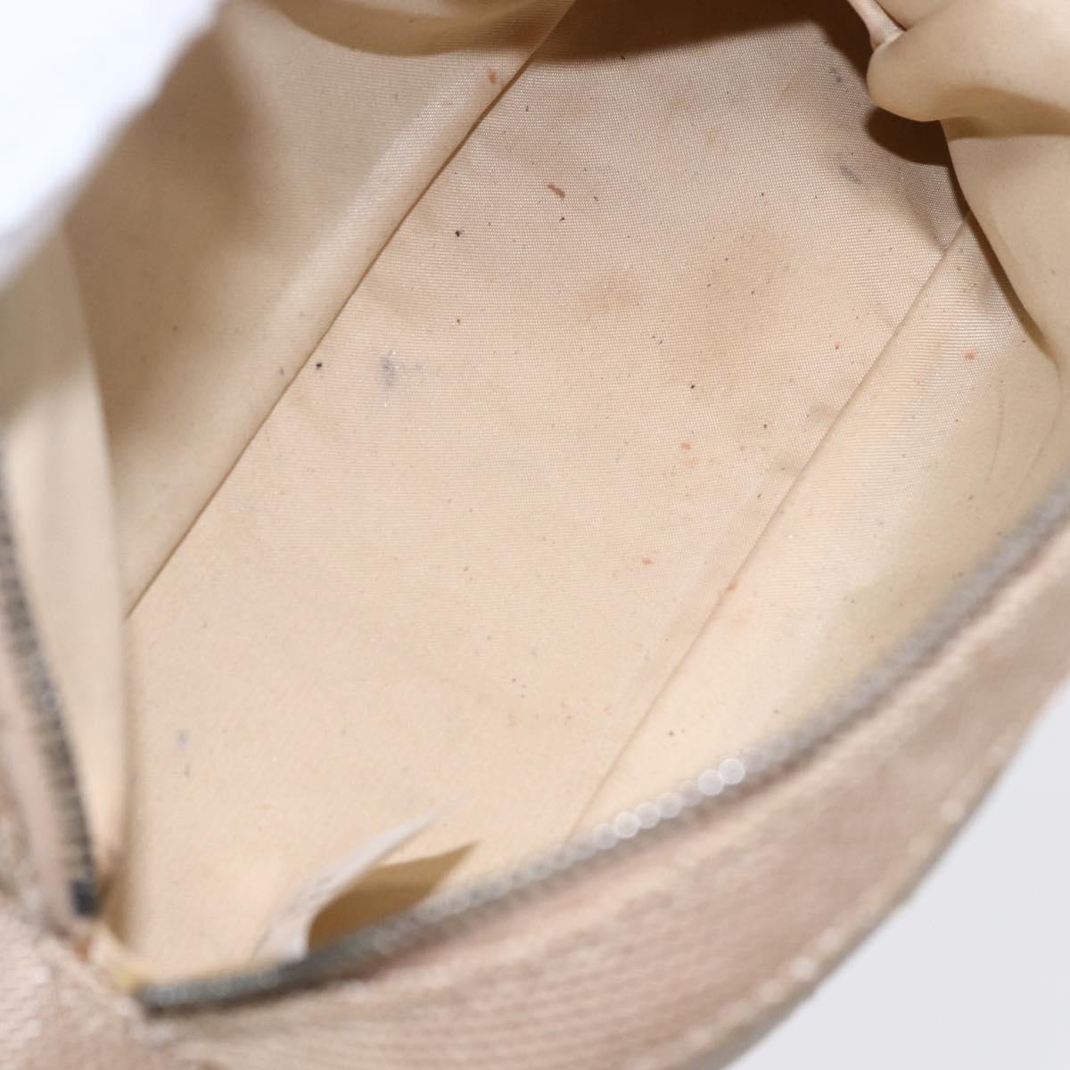 CHANEL Paris Biarritz Pouch Leather Gold CC Auth BA8468