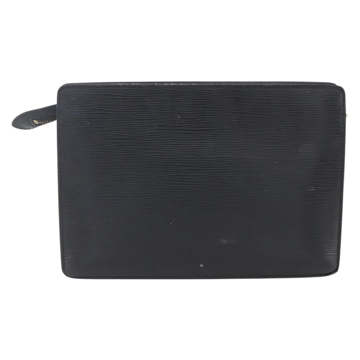 LOUIS VUITTON Epi Pochette Homme Clutch Bag Black M52522 LV Auth BA8471