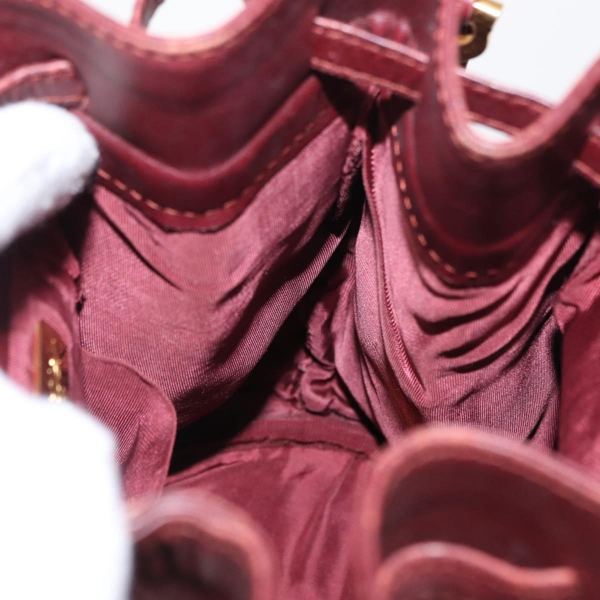 CARTIER Must Line Shoulder Bag Leather Bordeaux Gold Auth BA8472