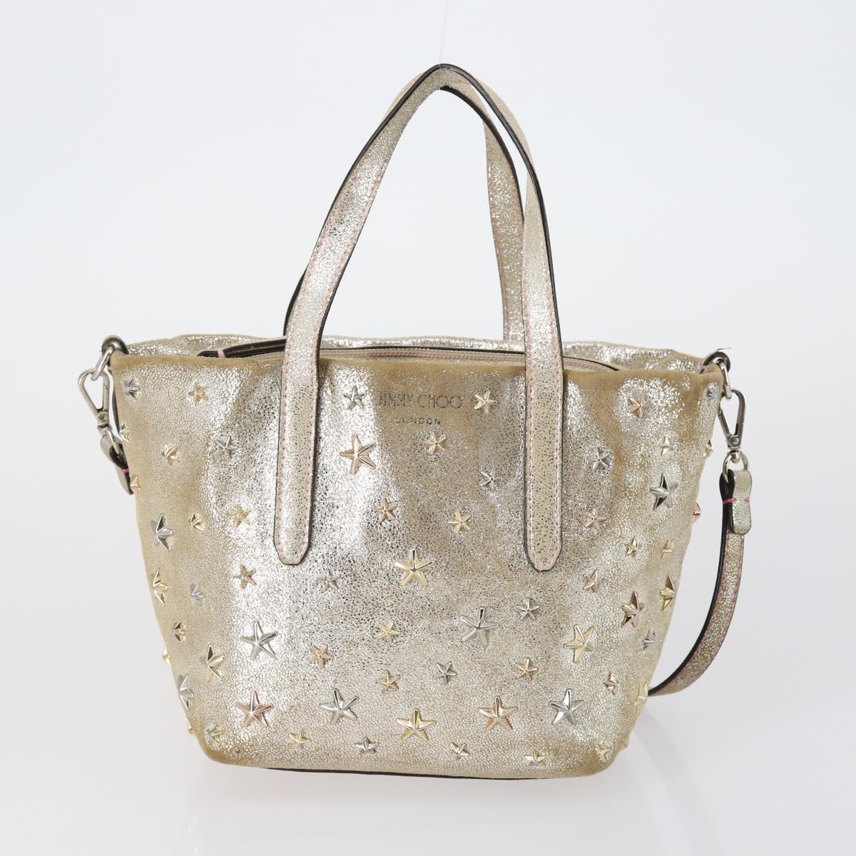 BURBERRY Jimmy Choo Shoulder Bag Nylon Leather 2 Set Beige Ivory Auth BA8473