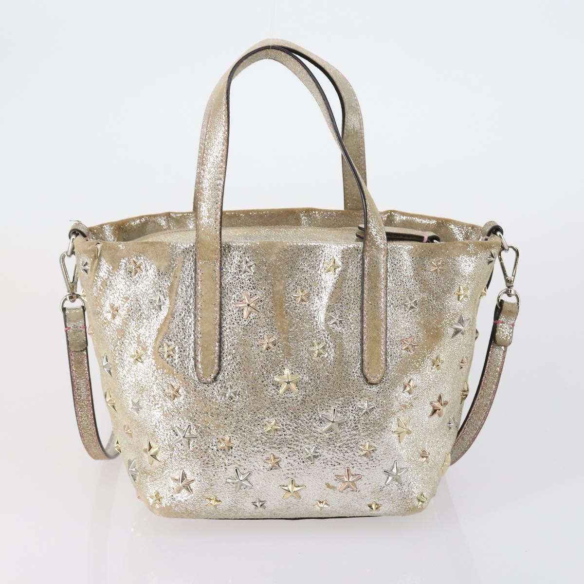 BURBERRY Jimmy Choo Shoulder Bag Nylon Leather 2 Set Beige Ivory Auth BA8473