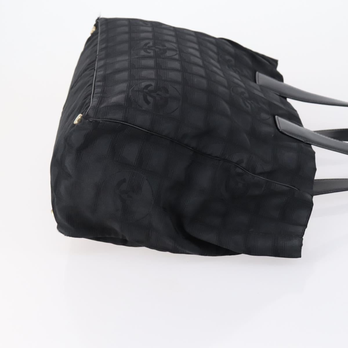 CHANEL New Travel Line Tote Bag Nylon 2 Set Black CC Auth BA8474