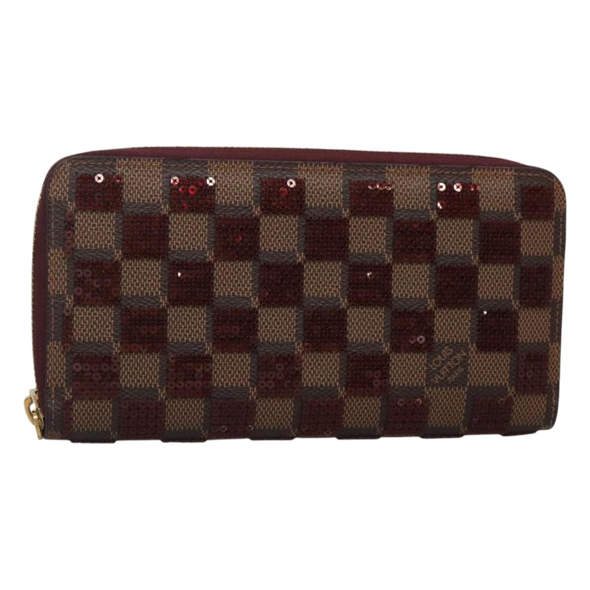 LOUIS VUITTON Damie Payette Zippy Wallet Long Wallet Red N63174 LV Auth BA847AM