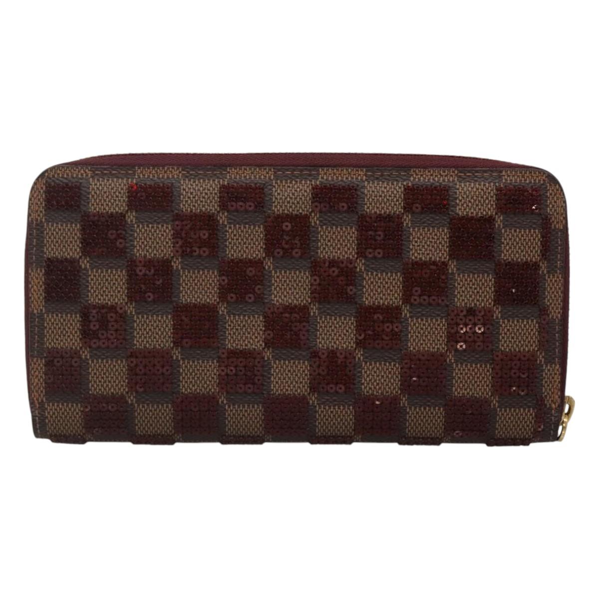 LOUIS VUITTON Damie Payette Zippy Wallet Long Wallet Red N63174 LV Auth BA847AM